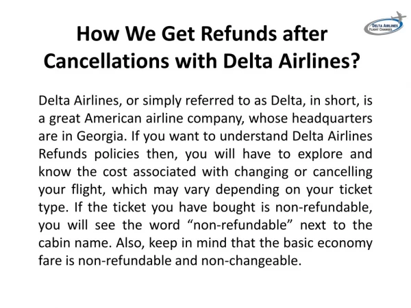 How We Get Refunds after Cancellations with Delta Airlines?