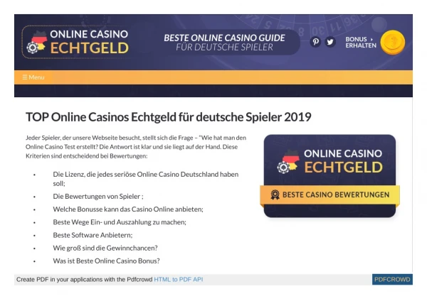 Beste Online Casino Guide
