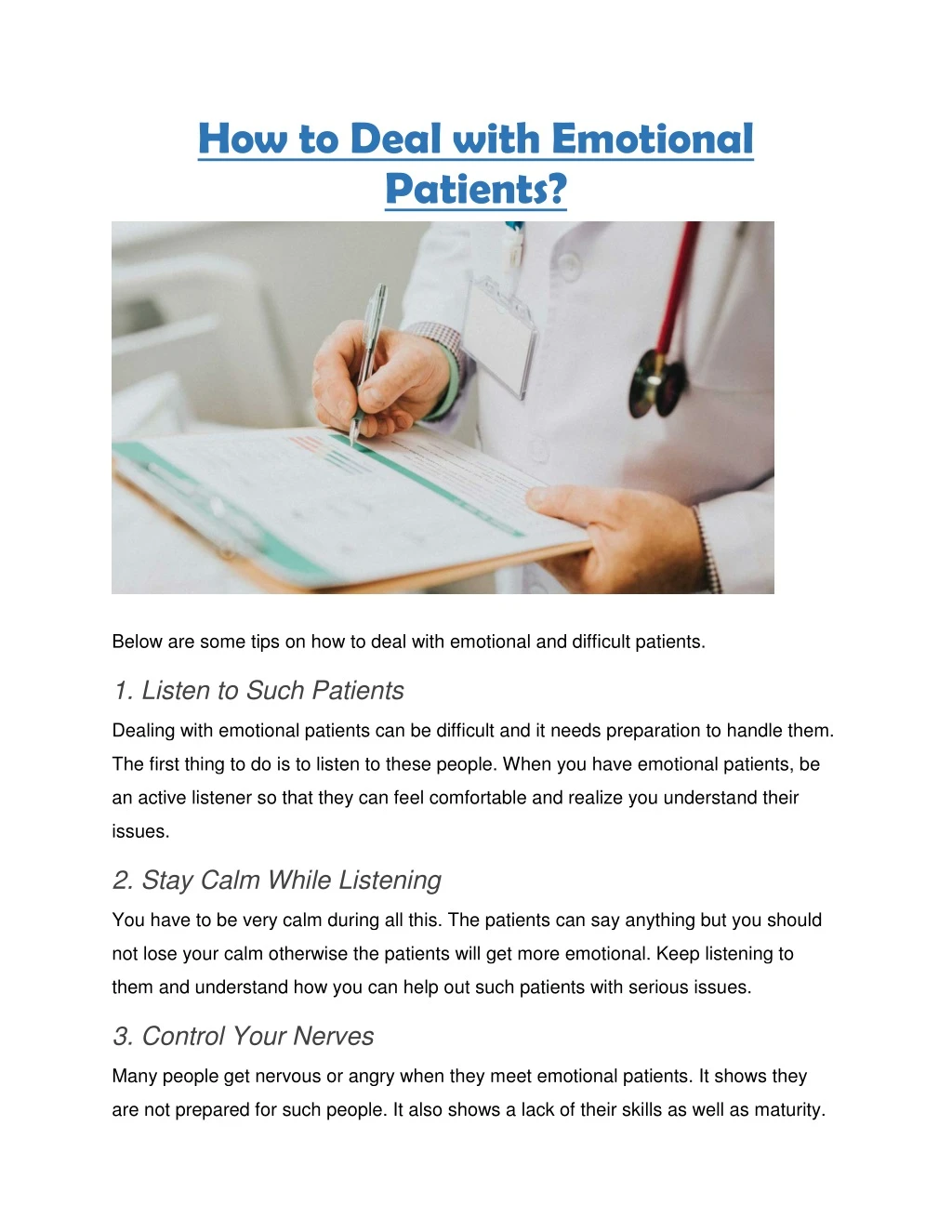 how to deal with emotional patients