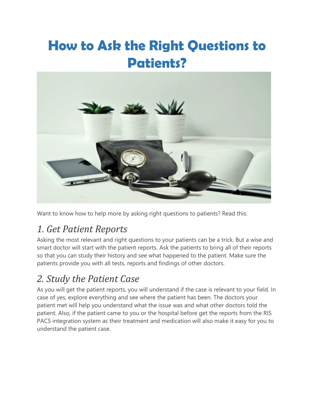 how to ask the right questions to patients