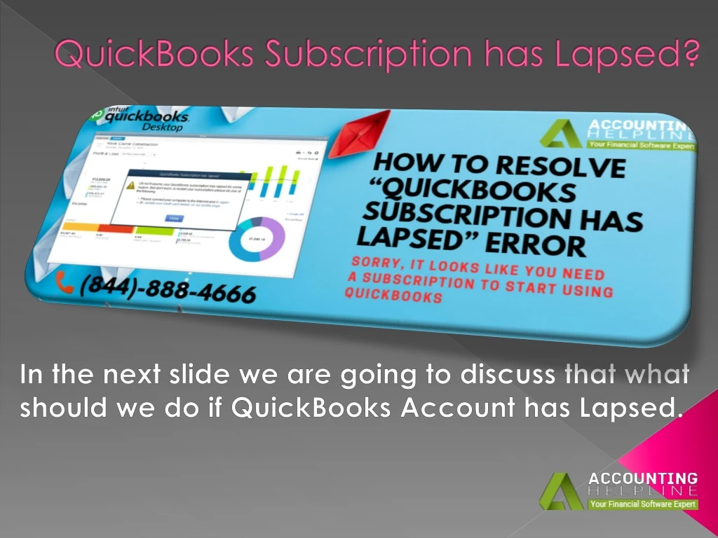 quickbooks subscription has lapsed