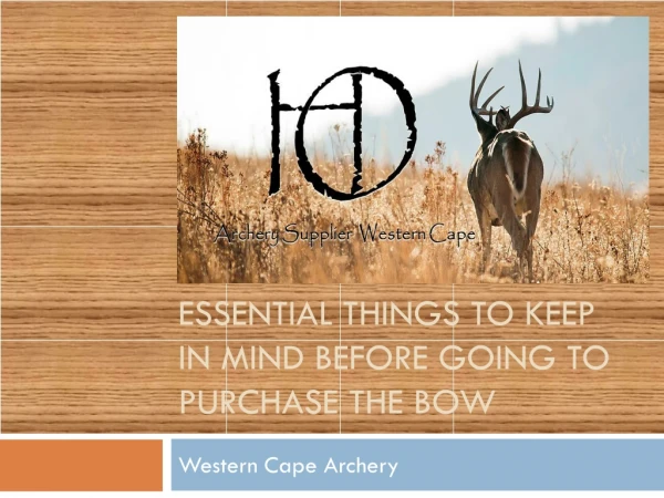 Essential Things To Keep In Mind Before Going To Purchase The Bow