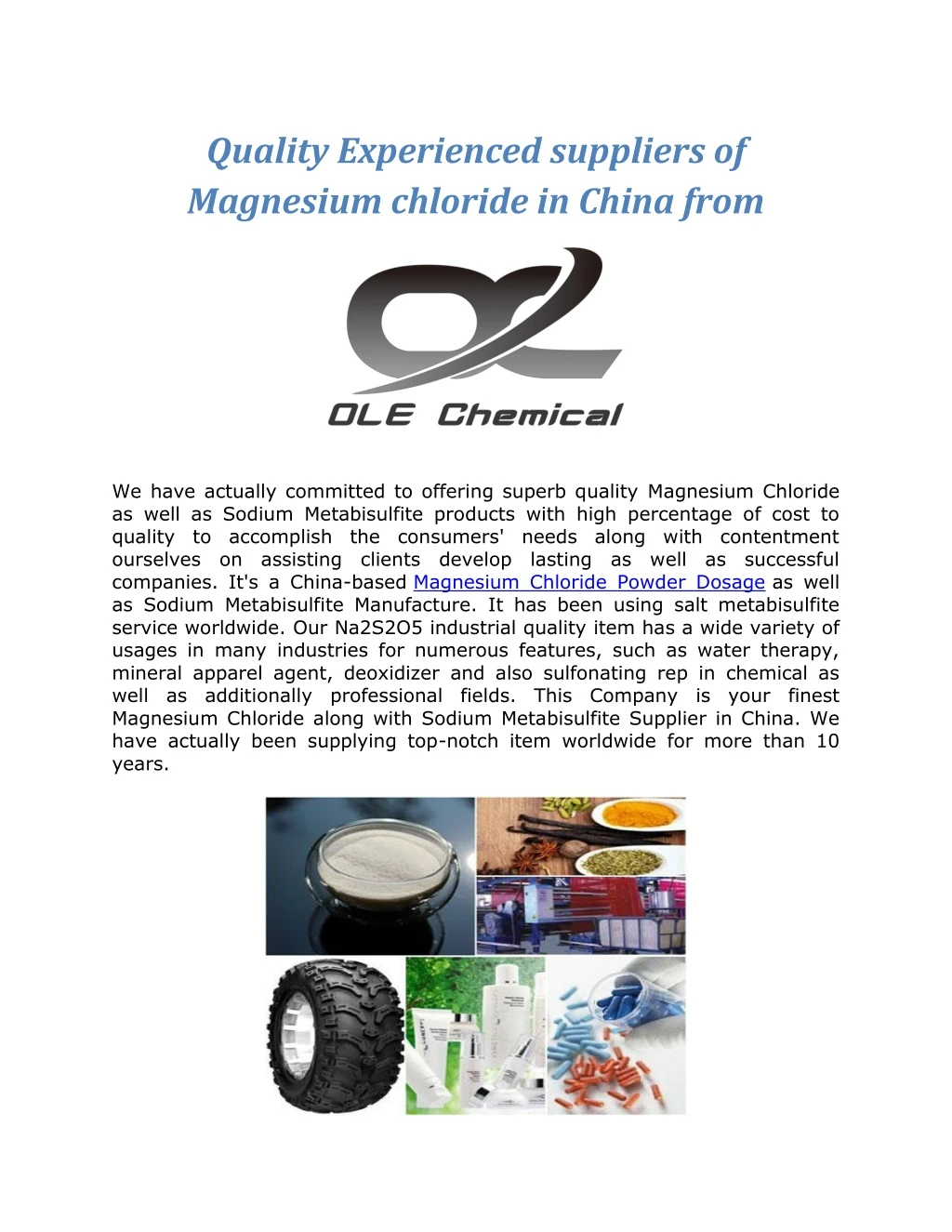 quality experienced suppliers of magnesium