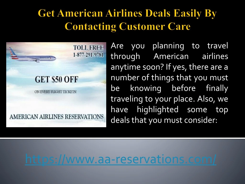 get american airlines deals easily by contacting customer care