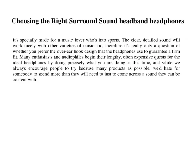 Choosing the Right Surround Sound headband headphones