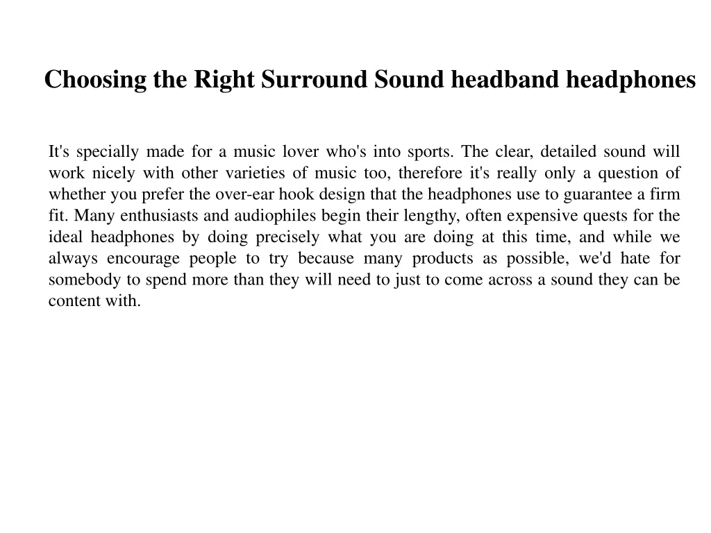 choosing the right surround sound headband