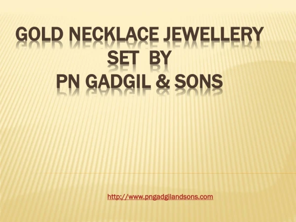 Gold Necklace | Top Jewellers In Maharashtra | P N Gadgil & Sons