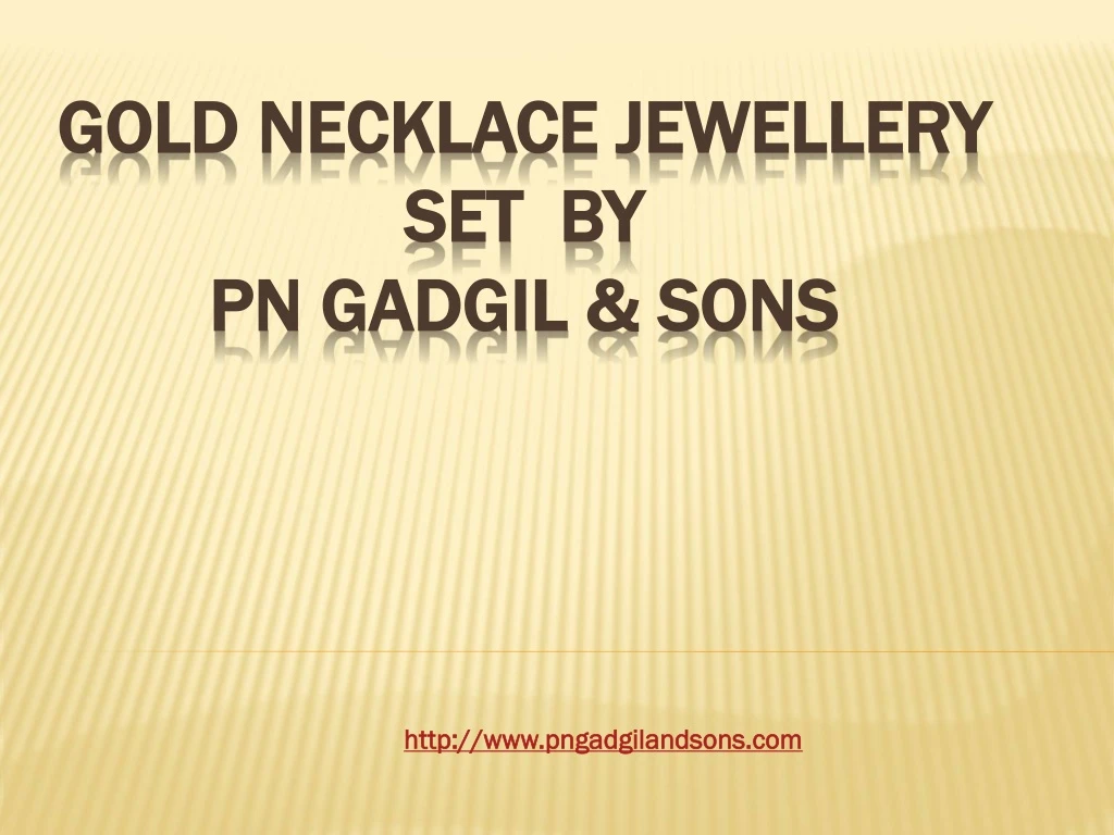 gold necklace jewellery set by pn gadgil sons