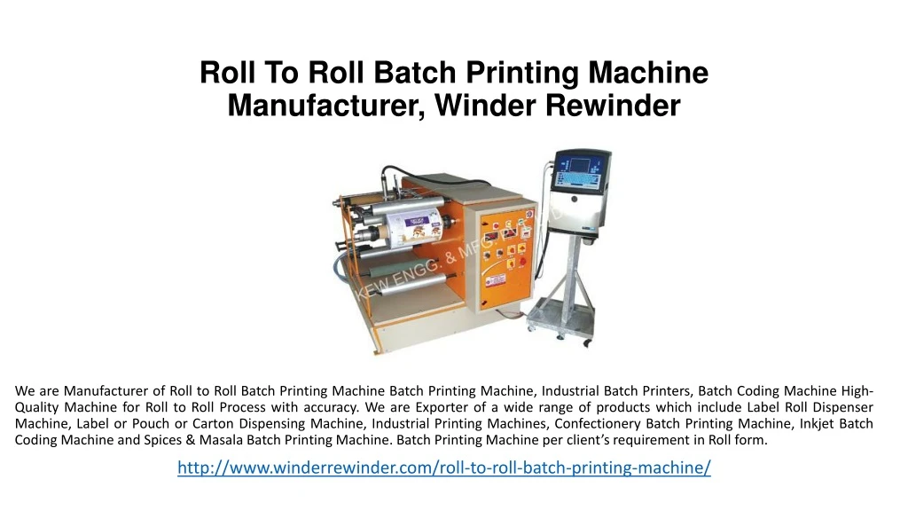 roll to roll batch printing machine manufacturer winder rewinder