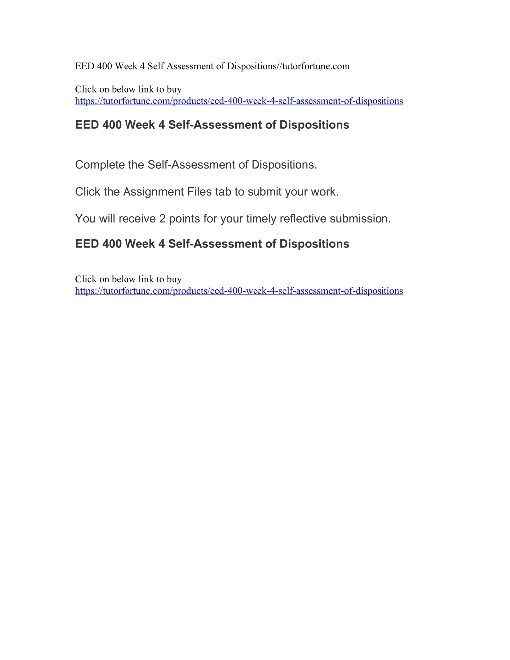 eed 400 week 4 self assessment of dispositions