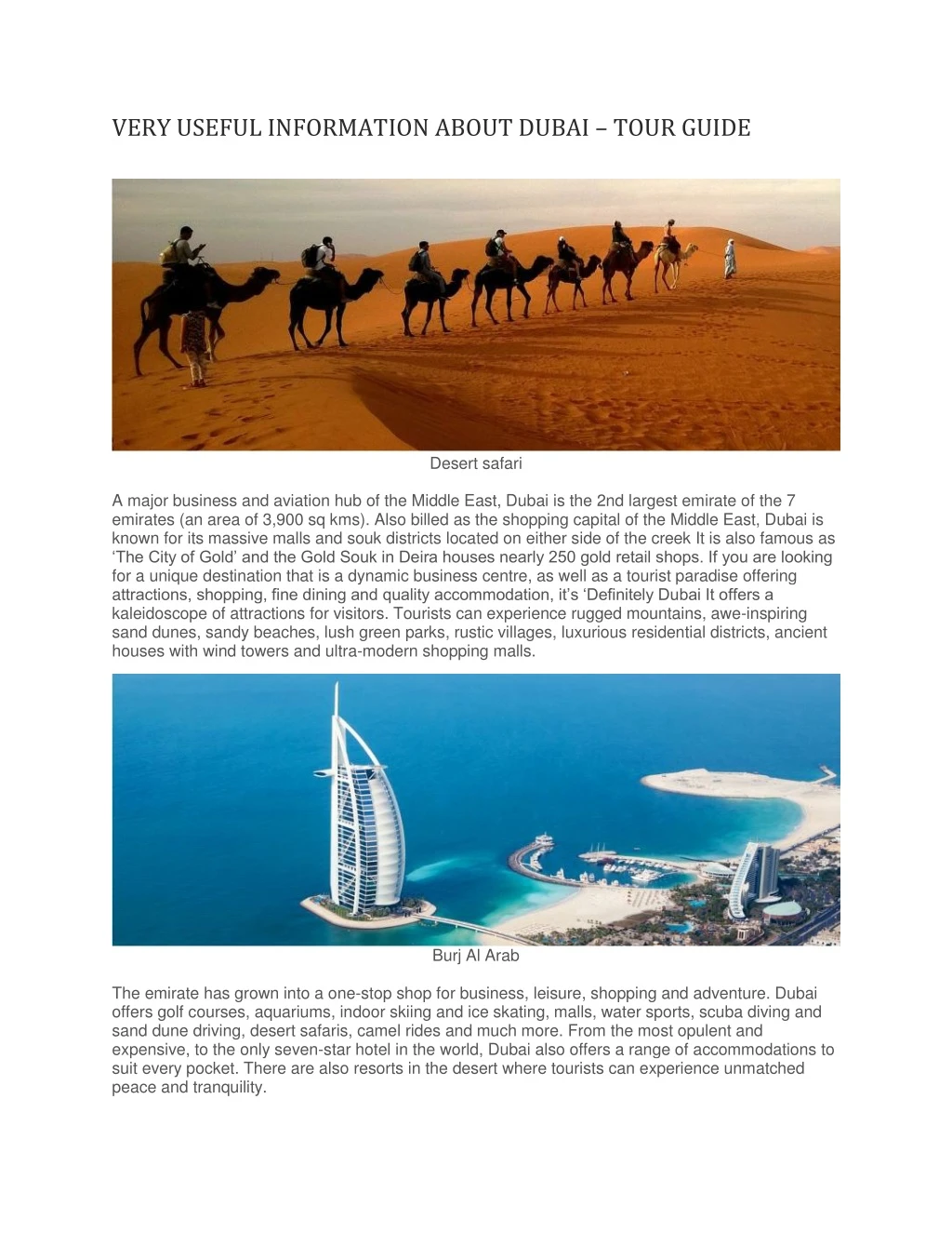 very useful information about dubai tour guide