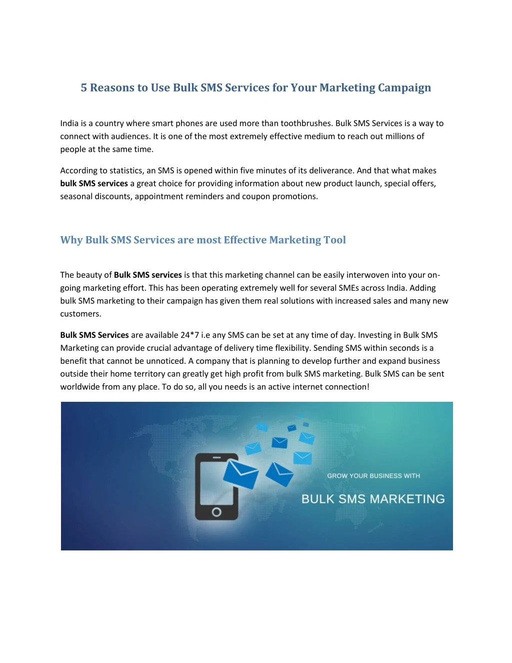 5 reasons to use bulk sms services for your