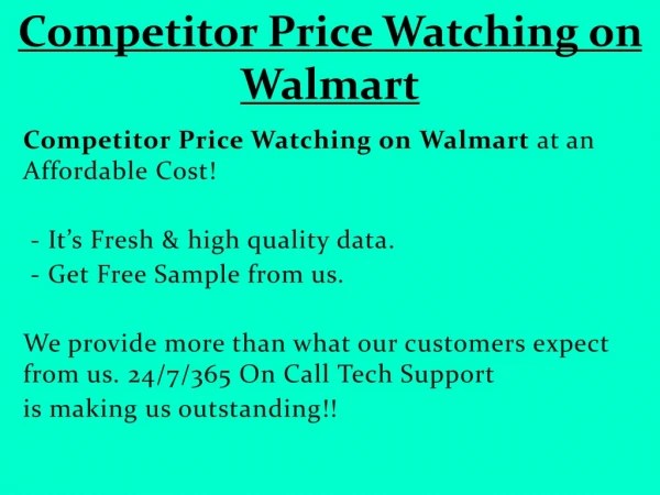 competitor price watching on walmart