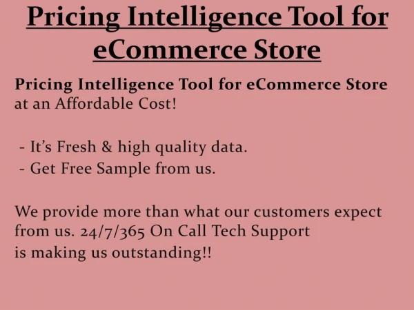 pricing intelligence tool for ecommerce store