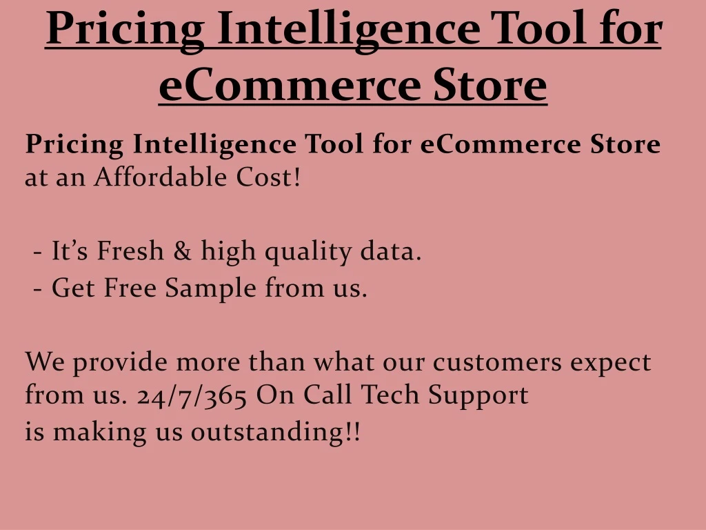 pricing intelligence tool for ecommerce store