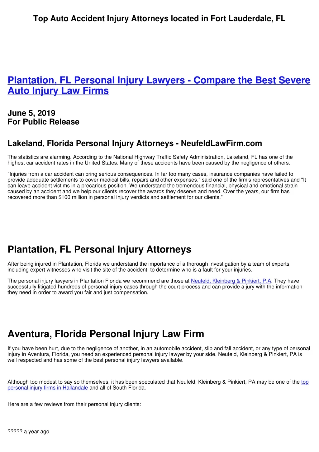 top auto accident injury attorneys located