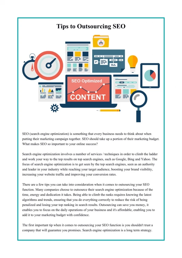 tips to outsourcing seo