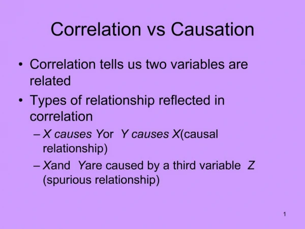 Correlation vs Causation