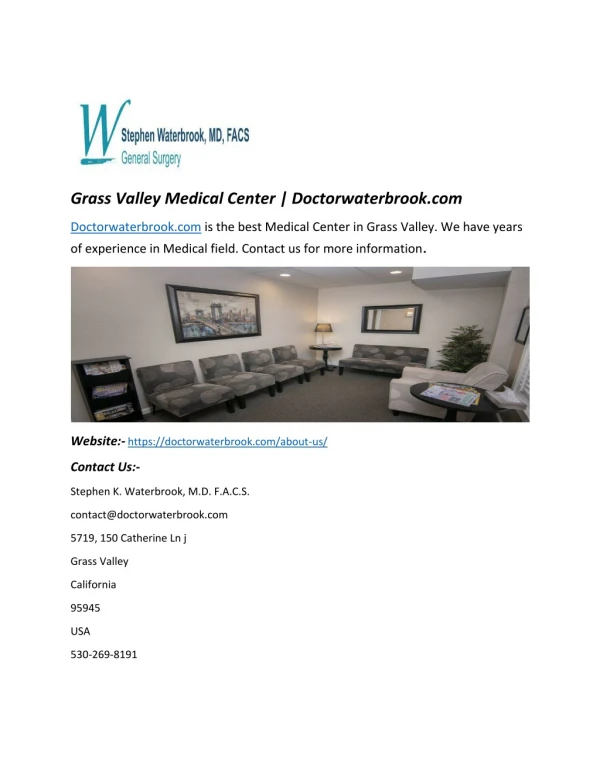 Grass Valley Medical Center | Doctorwaterbrook.com