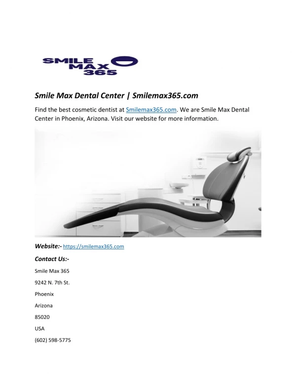 Smile Max Dental Center | Smilemax365.com