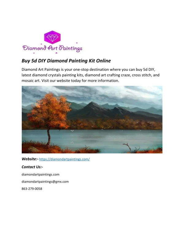 Buy 5d DIY Diamond Painting Kit Online