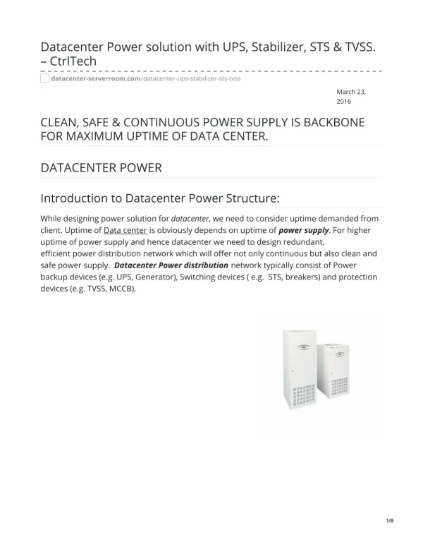 Datacenter Power Structure #datacenter