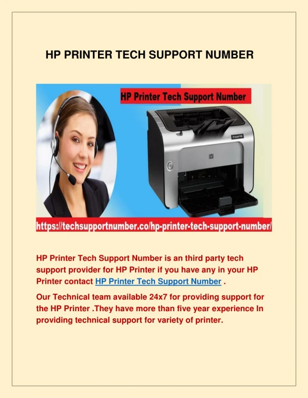 HP Printer Tech Number