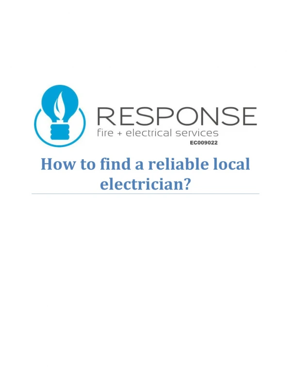 How to find a reliable local electrician?