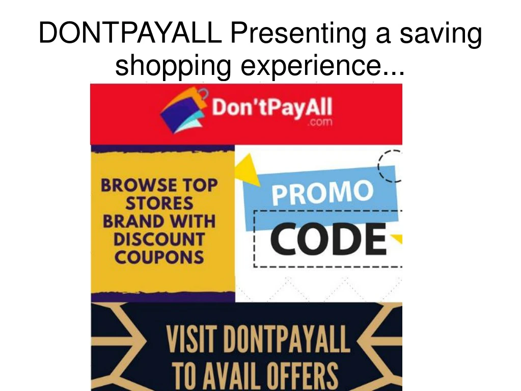 dontpayall presenting a saving shopping experience
