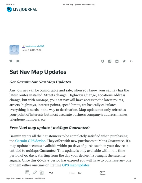 Sat Nav Map Updates