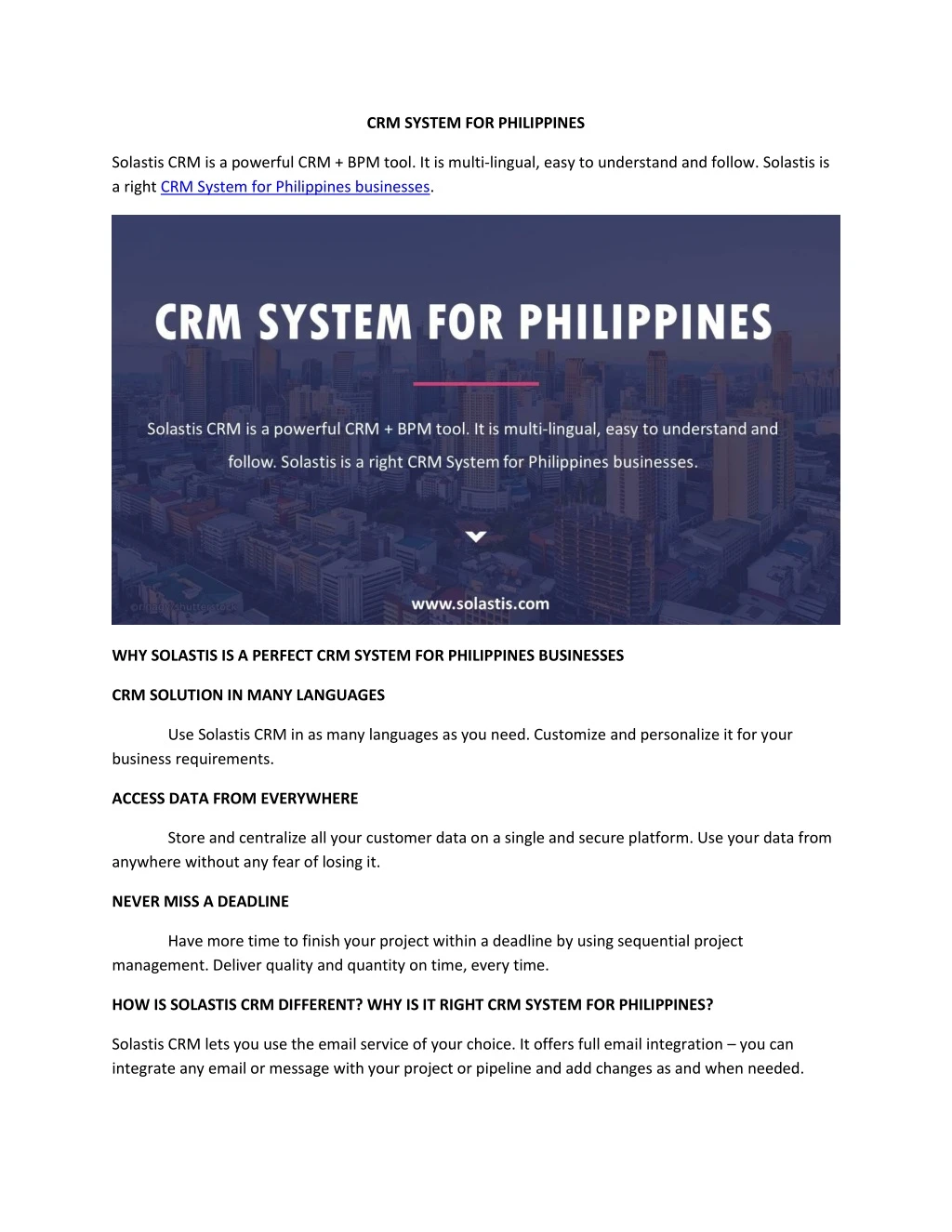 crm system for philippines