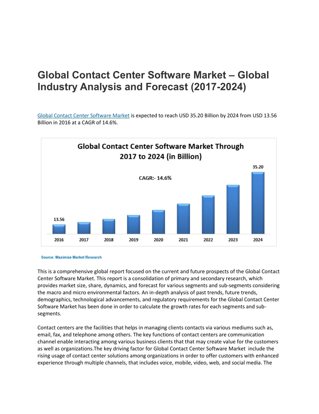 global contact center software market global