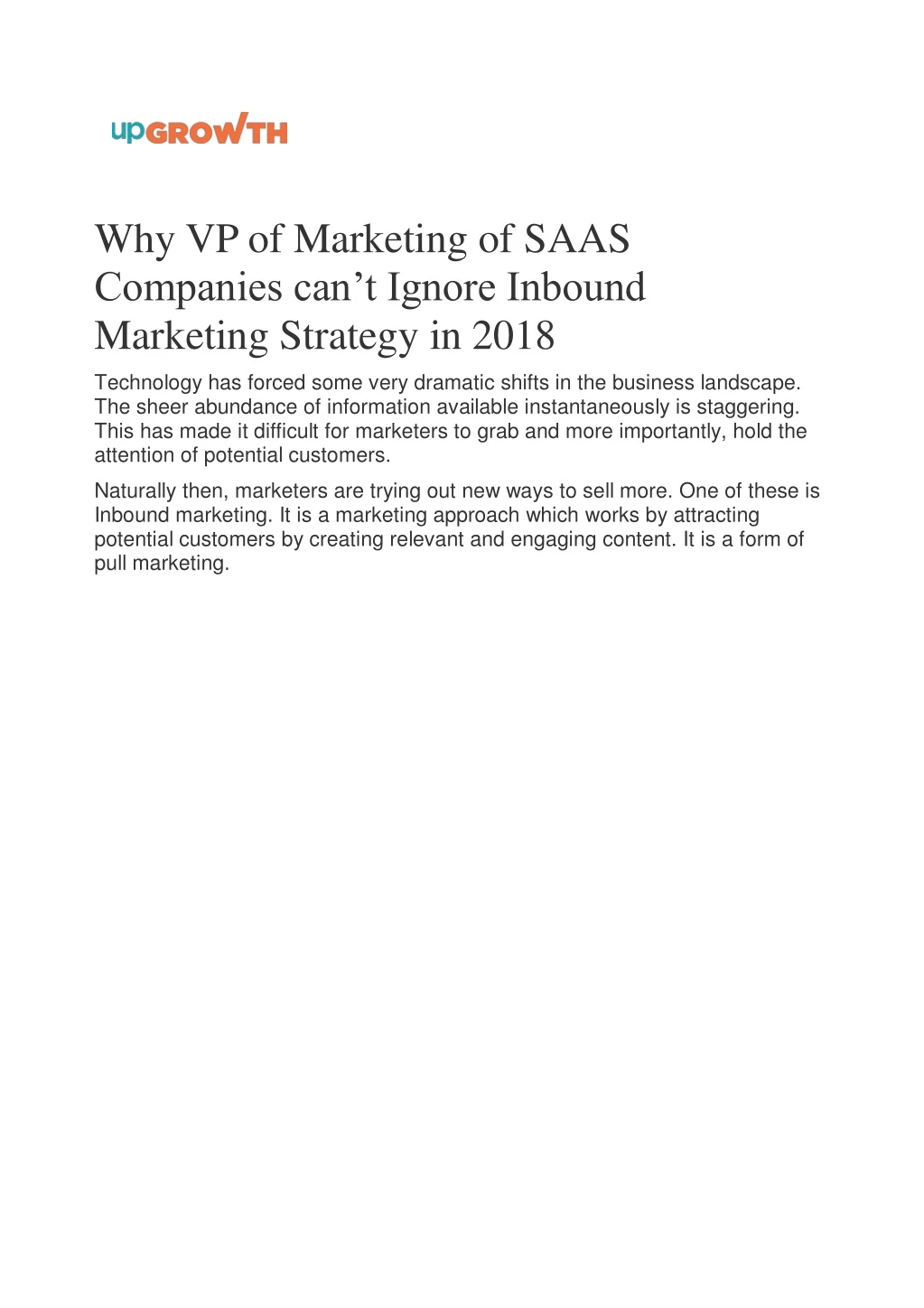 why vp of marketing of saas companies