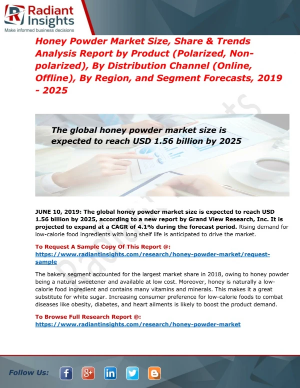 Global Honey Powder Market to Witness Huge Growth by 2025