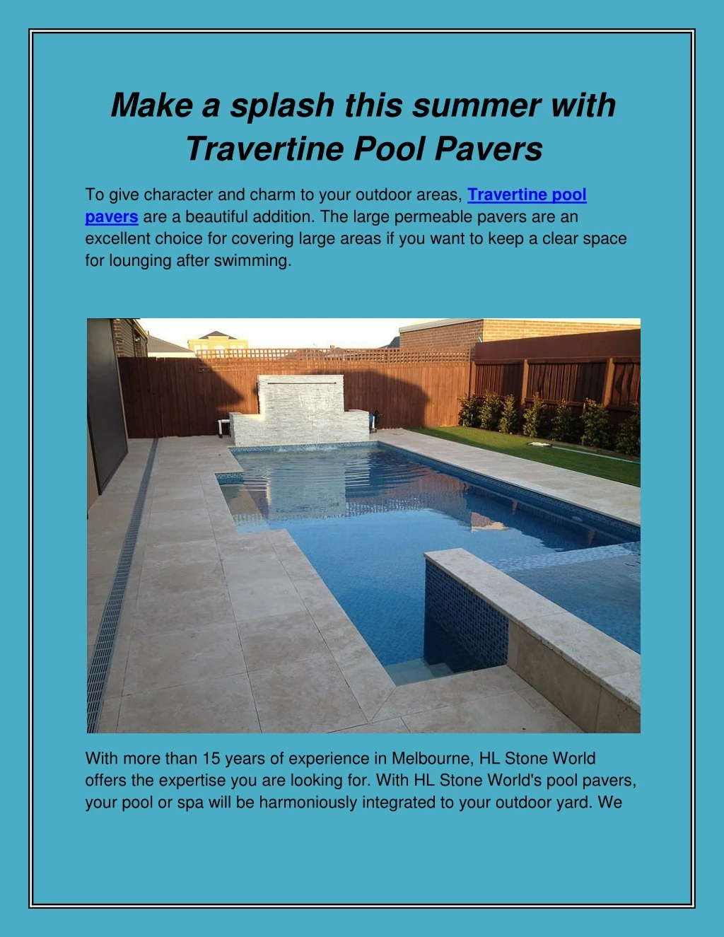make a splash this summer with travertine pool