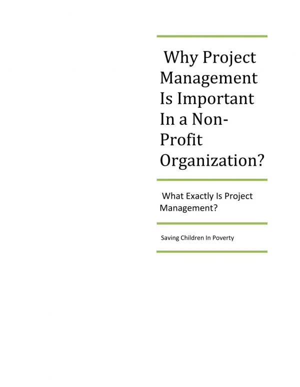 Why Project Management Is Important In a Non-Profit Organization?