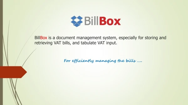 Billbox- VAT ERP Software