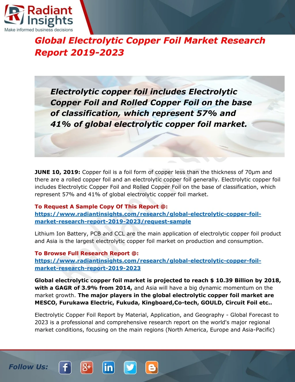 global electrolytic copper foil market research