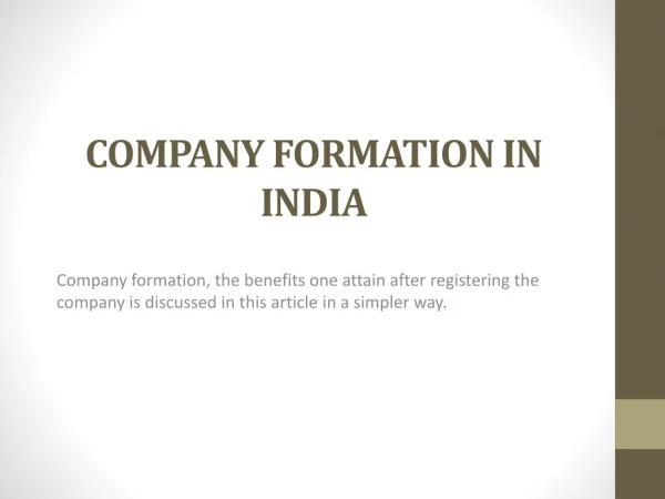 Company Formation in India | Company Registration - Smartcorp
