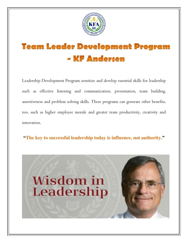 Team Leader Development Program - KF Andersen