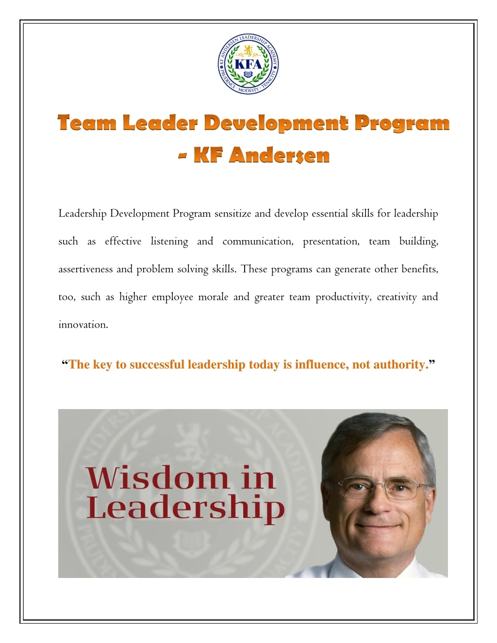 leadership development program sensitize