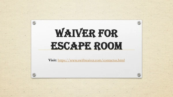 waiver for escape room