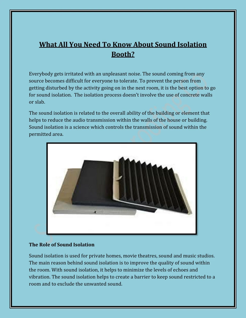 what all you need to know about sound isolation