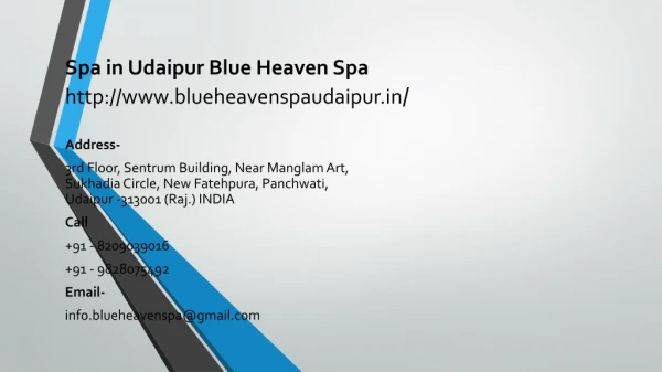 Spa in Udaipur Blue Heaven Spa