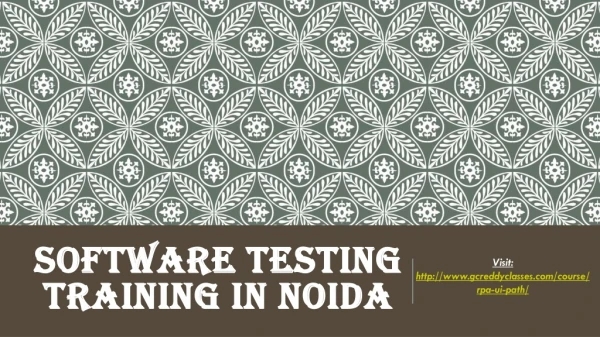 software testing training in noida
