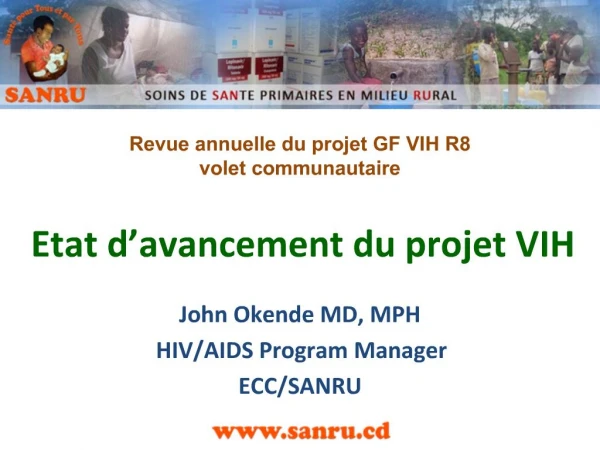 Etat d avancement du projet VIH