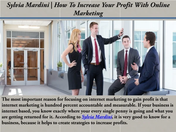Sylvia Mardini | How To Increase Your Profit With Online Marketing