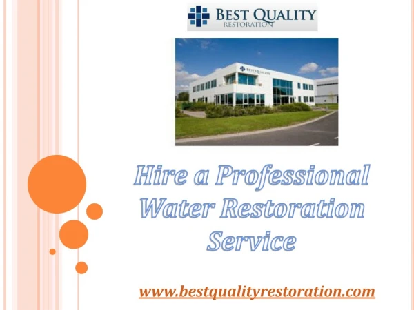 Professional Water Restoration Service