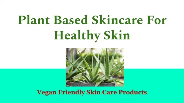 Healthy Skin With Plant Based Skin Care Products