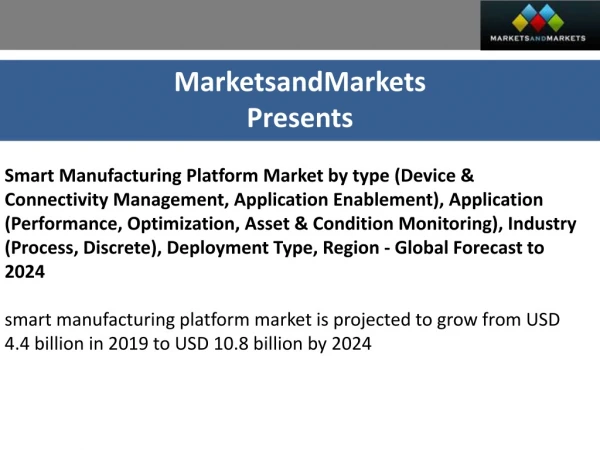 Smart Manufacturing Platform Market worth $10.8 billion by 2024